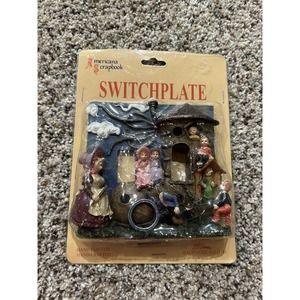 Americana Scrapbook OLD LADY/SHOE Nursery Rhyme Double Switchplate Hand painted
